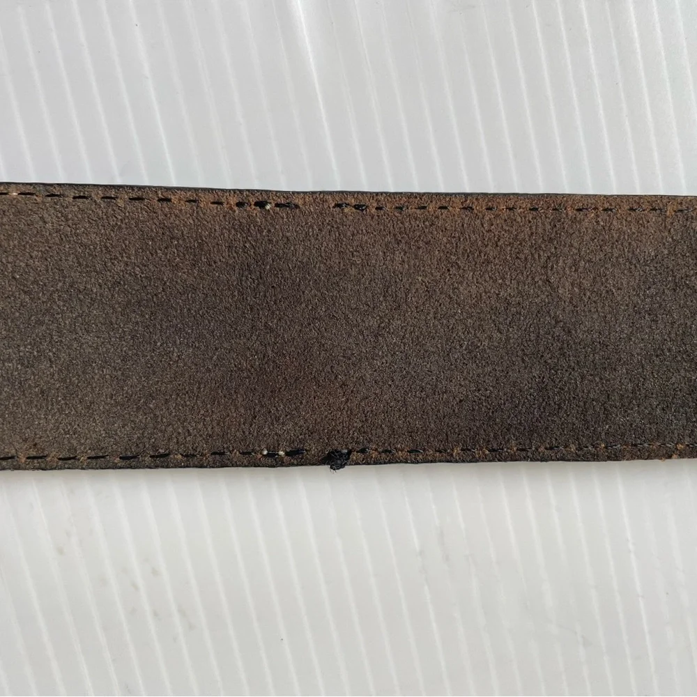 Cody James Leather Belt Two Tone Black Brown Silver Tone Buckle Size 30 USA